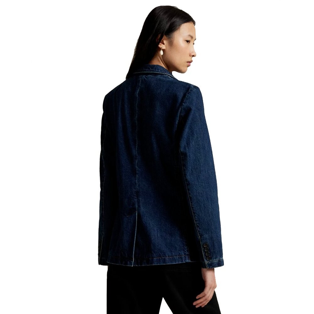 NWT Polo Ralph Lauren Denim Blazer Single Breasted Dark Nelle Wash - Picture 3 of 11